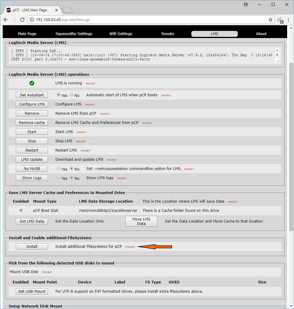 install additional filesystems