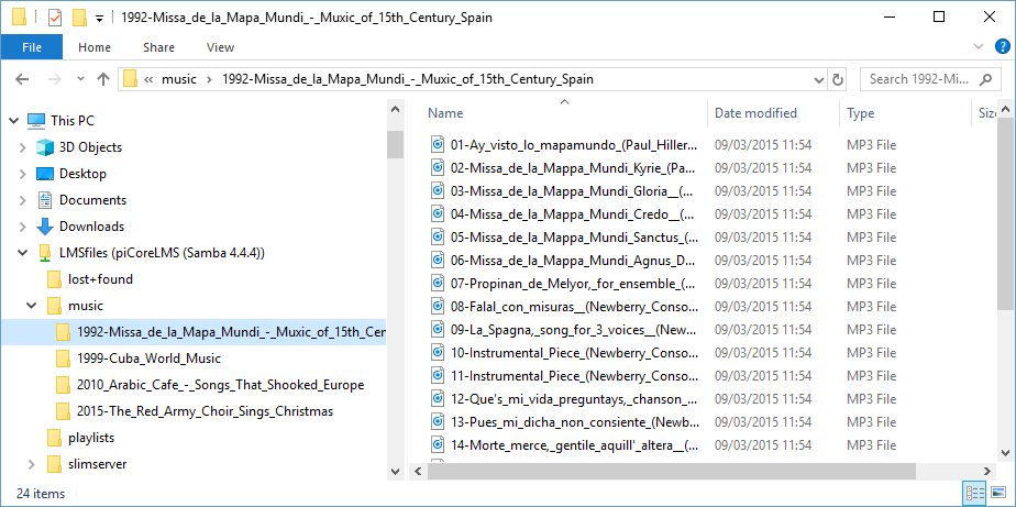 files available over samba