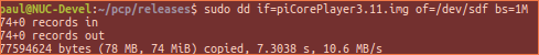 dd - Write SD card dd - Write SD card
