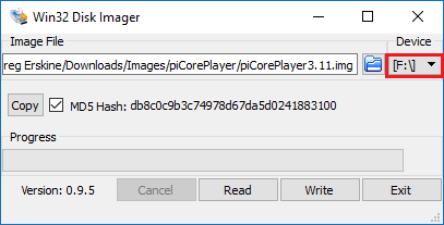 Win32 Disk Imager - Device Win32 Disk Imager - Device