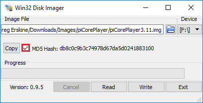 Win32 Disk Imager - MD5 Hash Win32 Disk Imager - MD5 Hash
