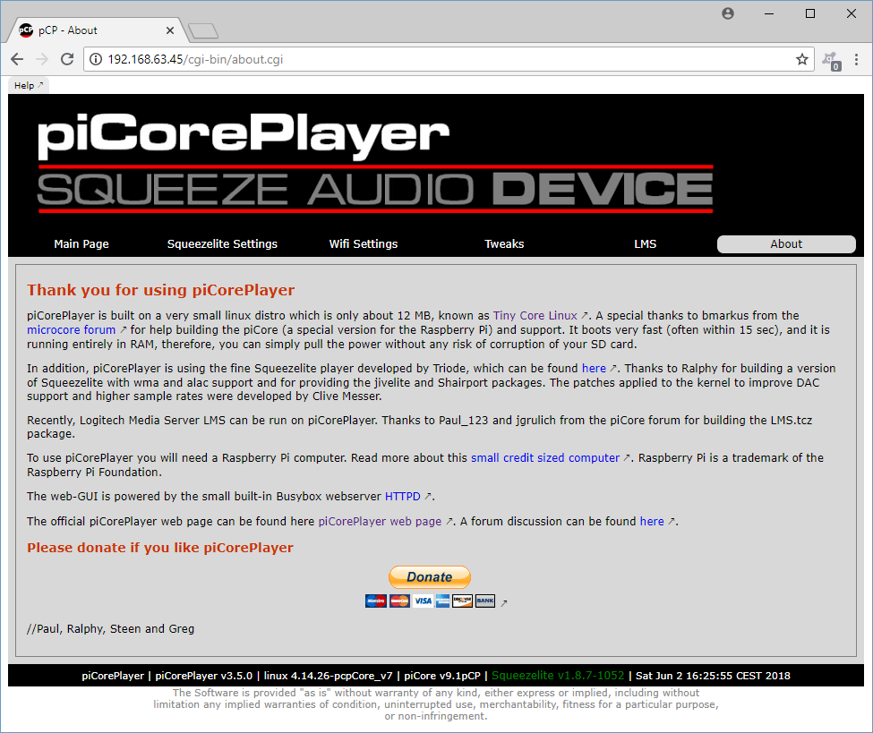 pCP welcome page pCP welcome page