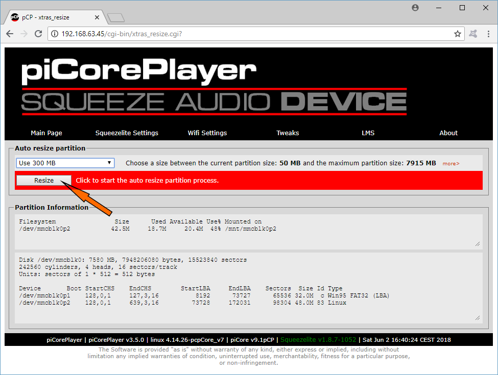 resize filesystem resize filesystem