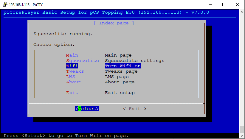 Setup - Main Menu Setup - Main Menu