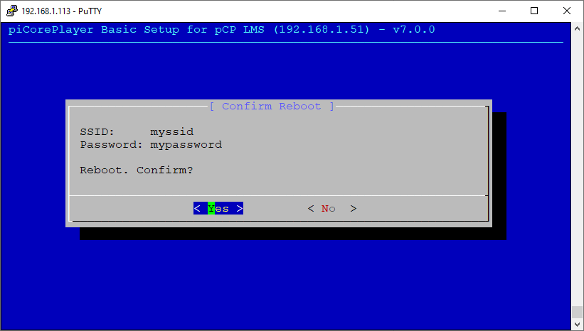 Setup - Wifi Status Menu Setup - Wifi Status Menu